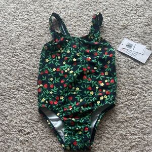 Old Navy Kids Swim One Piece - Green with Red and Yellow Floral